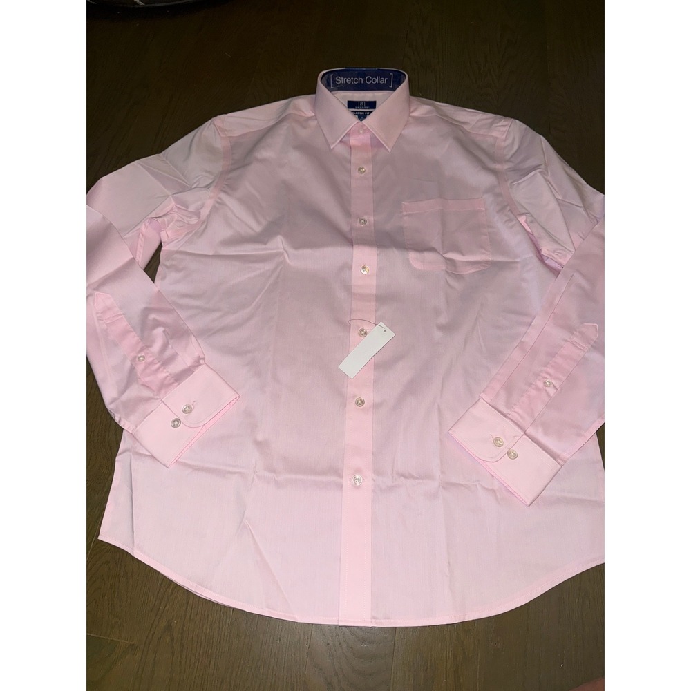 George Mens Classic Fit Stretch Collar Long Sleeve Dress Shirt Pink Size M